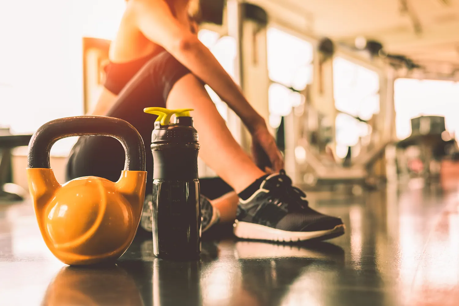 a woman resting after workout
